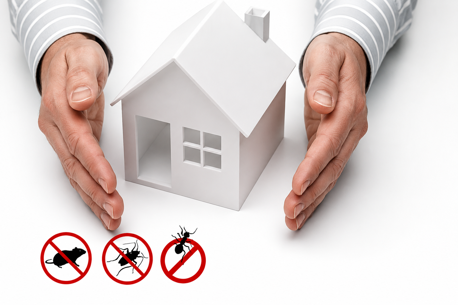 Happy family in clean pest-free home